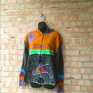 Embroidered cotton hoodies from Nepal XL